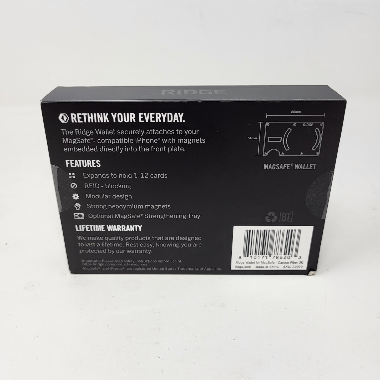 New Rigid Carbon fiber 3K MagSafe Wallet Silver A0970