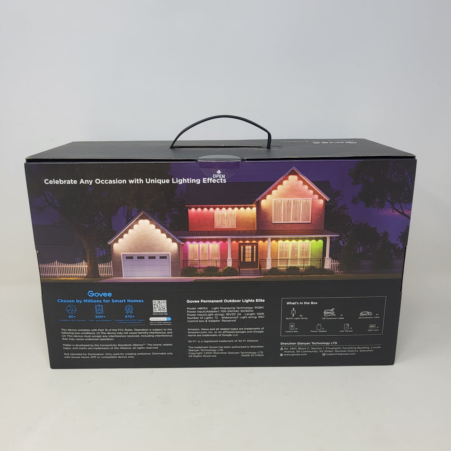 New Govee RGBIC WiFi Outdoor Permanent String Lights 100ft 92156259