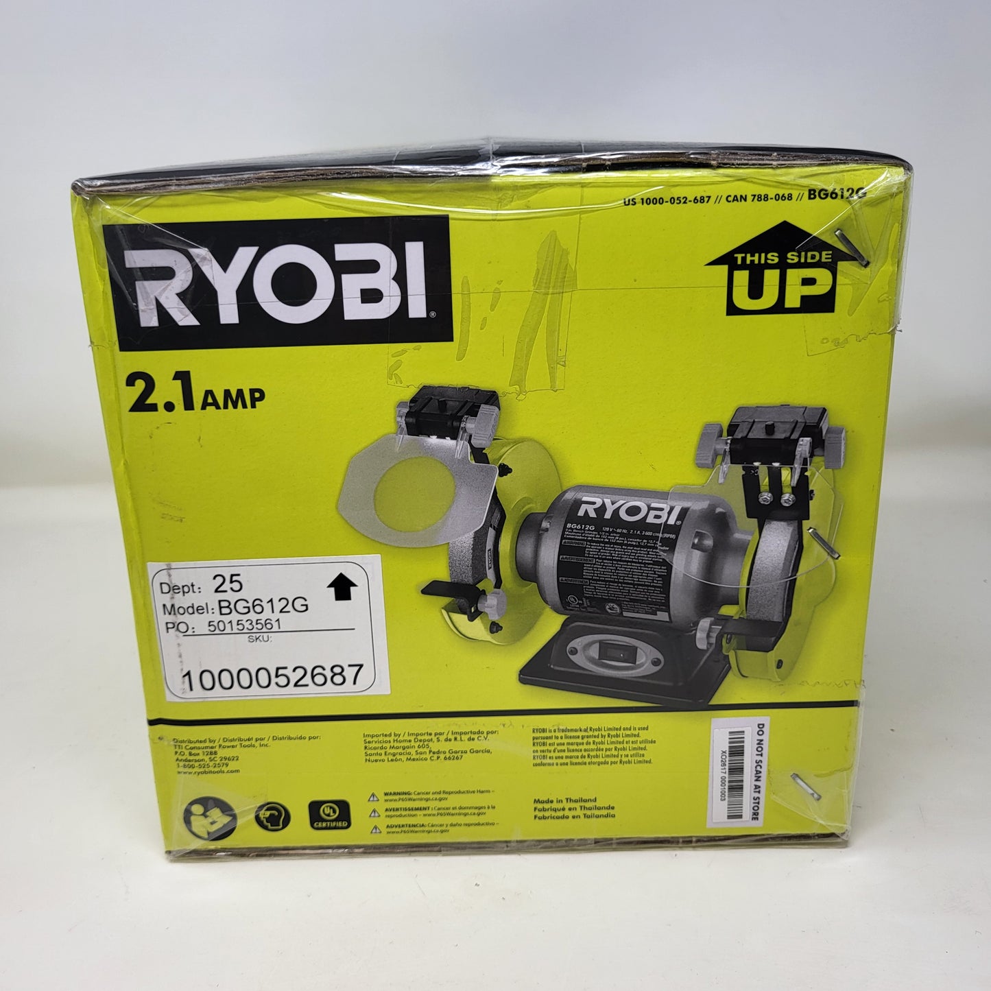 New Ryobi BG612G 120V 2.1-Amp Grinder with LED Lights