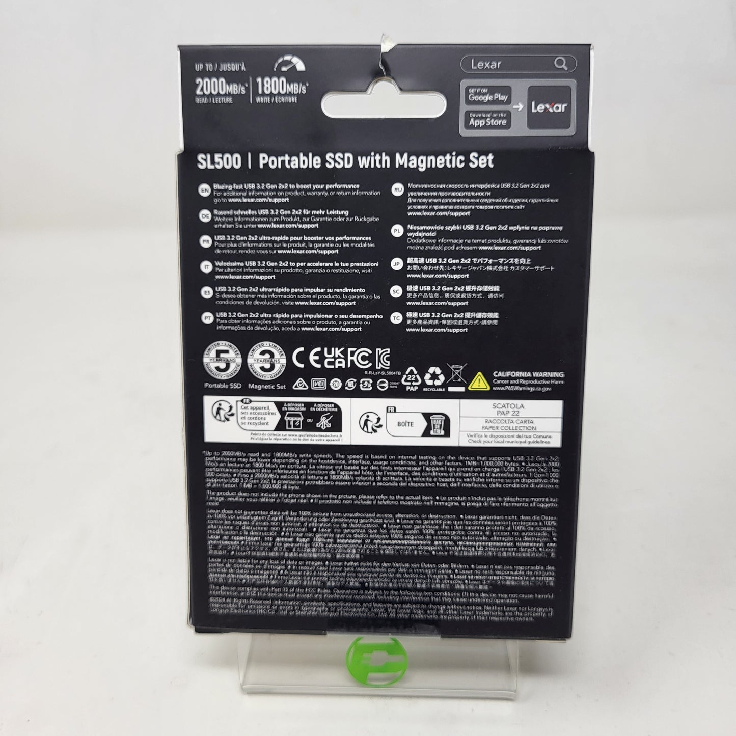New Lexar Portable SL500  1TB USB Type-C SSD LSL500M001T-RNBWU