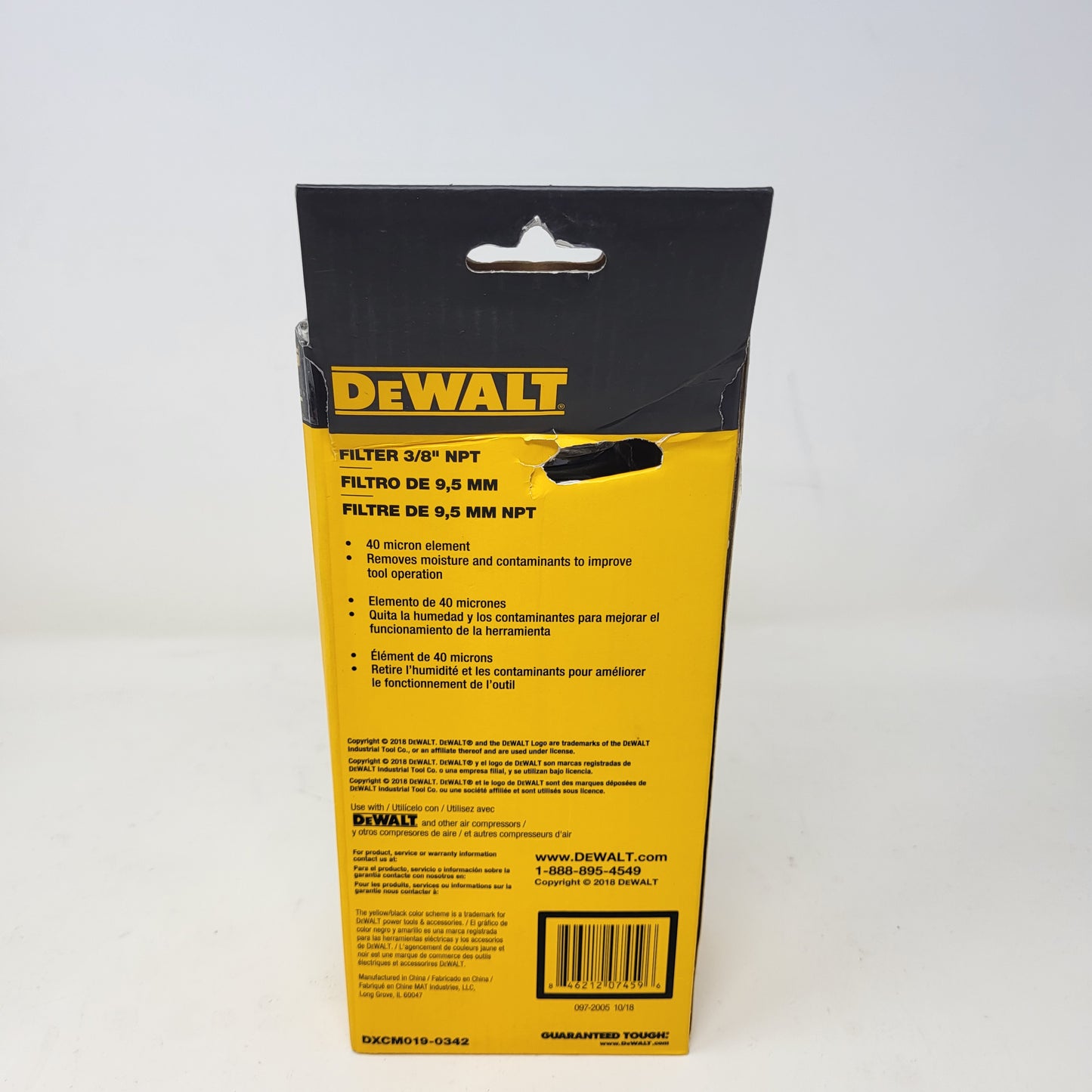 New DeWalt DXCM019-0342 3/8 in. NPT Filter for Air Compressors