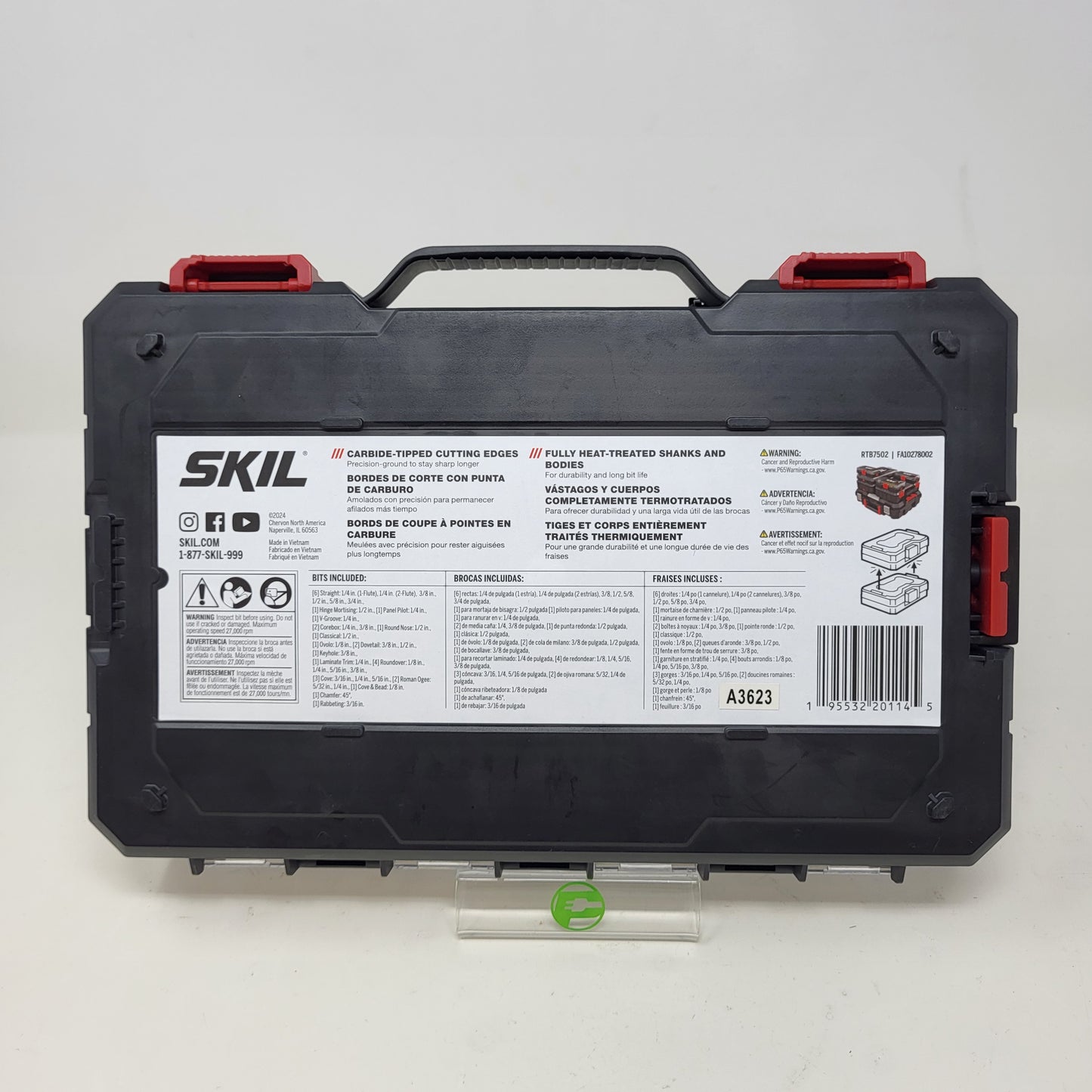 New SKIL RTB7502 Carbide-Tipped Router Bit Set 30 Piece