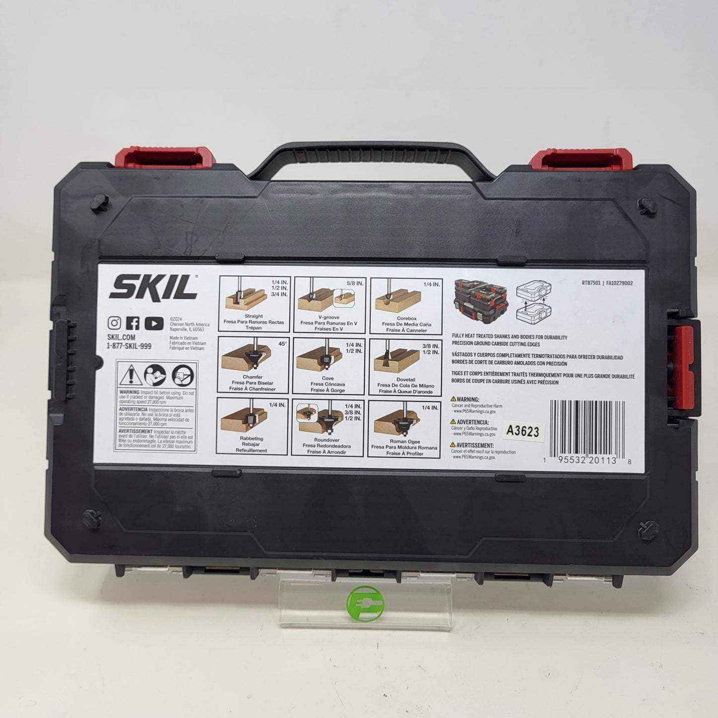 New SKIL RTB7501 Carbide-Tipped Router Bit Set 15 Piece