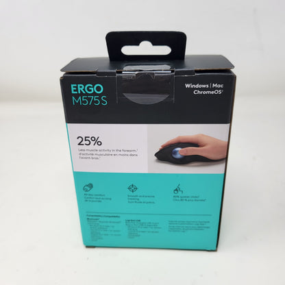 New Logitech ERGO M575s  910-007026 Wireless Mouse Black