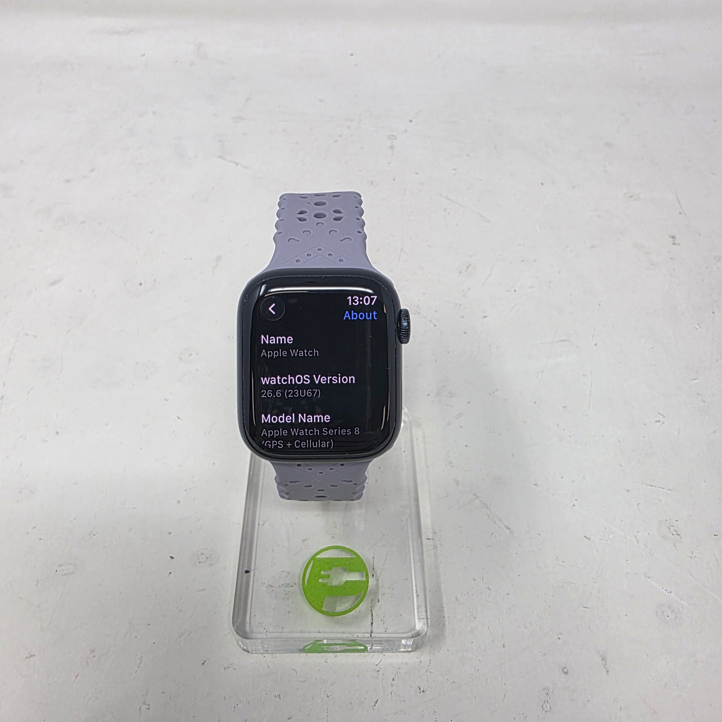GPS Only Apple Watch Series 8 41MM Black Aluminum Nike Sport Band MNUV3LL/A