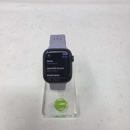 GPS Only Apple Watch Series 8 41MM Black Aluminum Nike Sport Band MNUV3LL/A