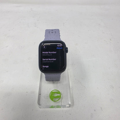 GPS Only Apple Watch Series 8 41MM Black Aluminum Nike Sport Band MNUV3LL/A