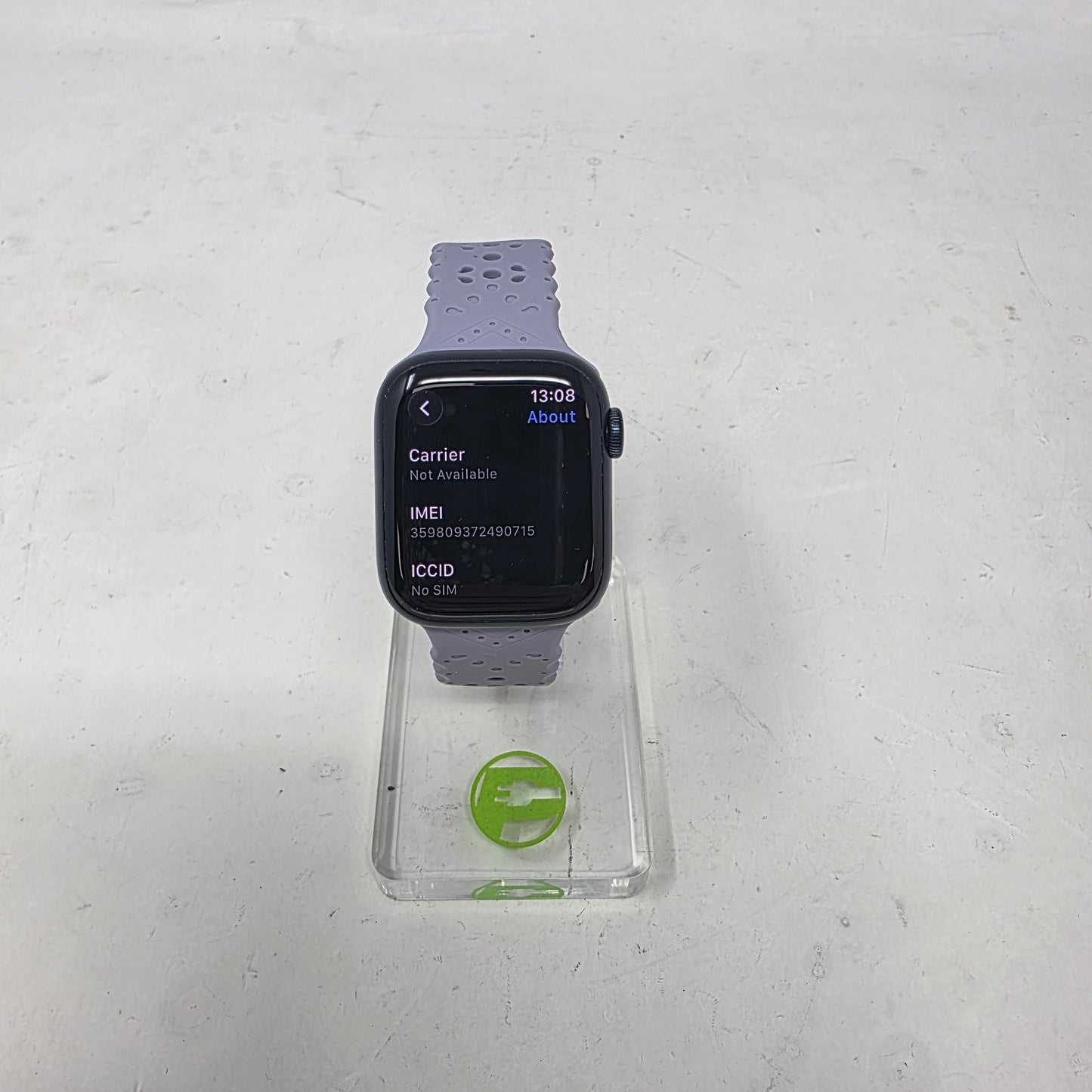 GPS Only Apple Watch Series 8 41MM Black Aluminum Nike Sport Band MNUV3LL/A