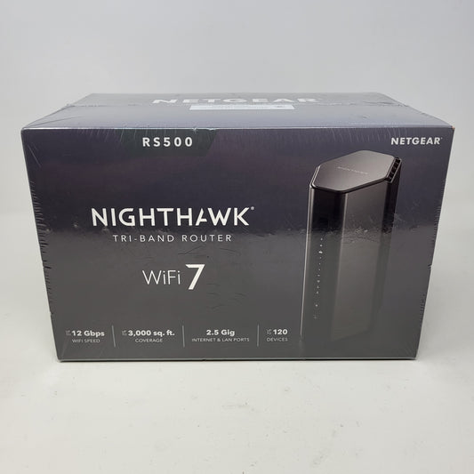 New NETGEAR  Nighthawk RS500 Tri Band WiFi 7 RS500-100NAS Smart WiFi Router
