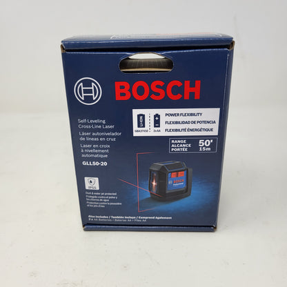 New Bosch GLL50-20 3V 50ft Range Cross Line Laser Self Leveling