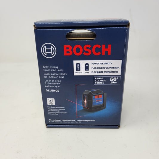 New Bosch GLL50-20 3V 50ft Range Cross Line Laser Self Leveling
