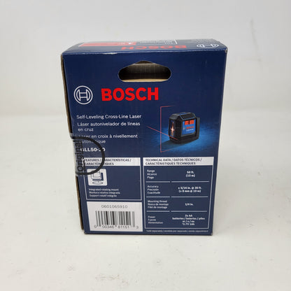New Bosch GLL50-20 3V 50ft Range Cross Line Laser Self Leveling