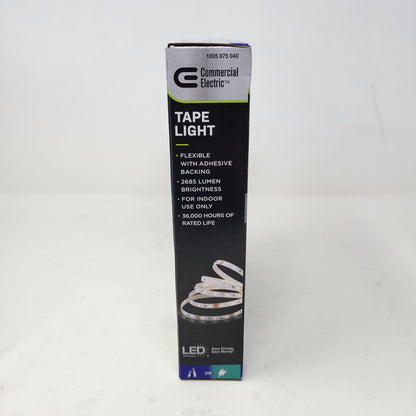 New Comercial Electric 1005 8785 040 16 Ft. LED AC Dimmable White Tape Light Kit