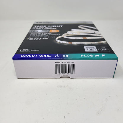 New Comercial Electric 1005 8785 040 16 Ft. LED AC Dimmable White Tape Light Kit