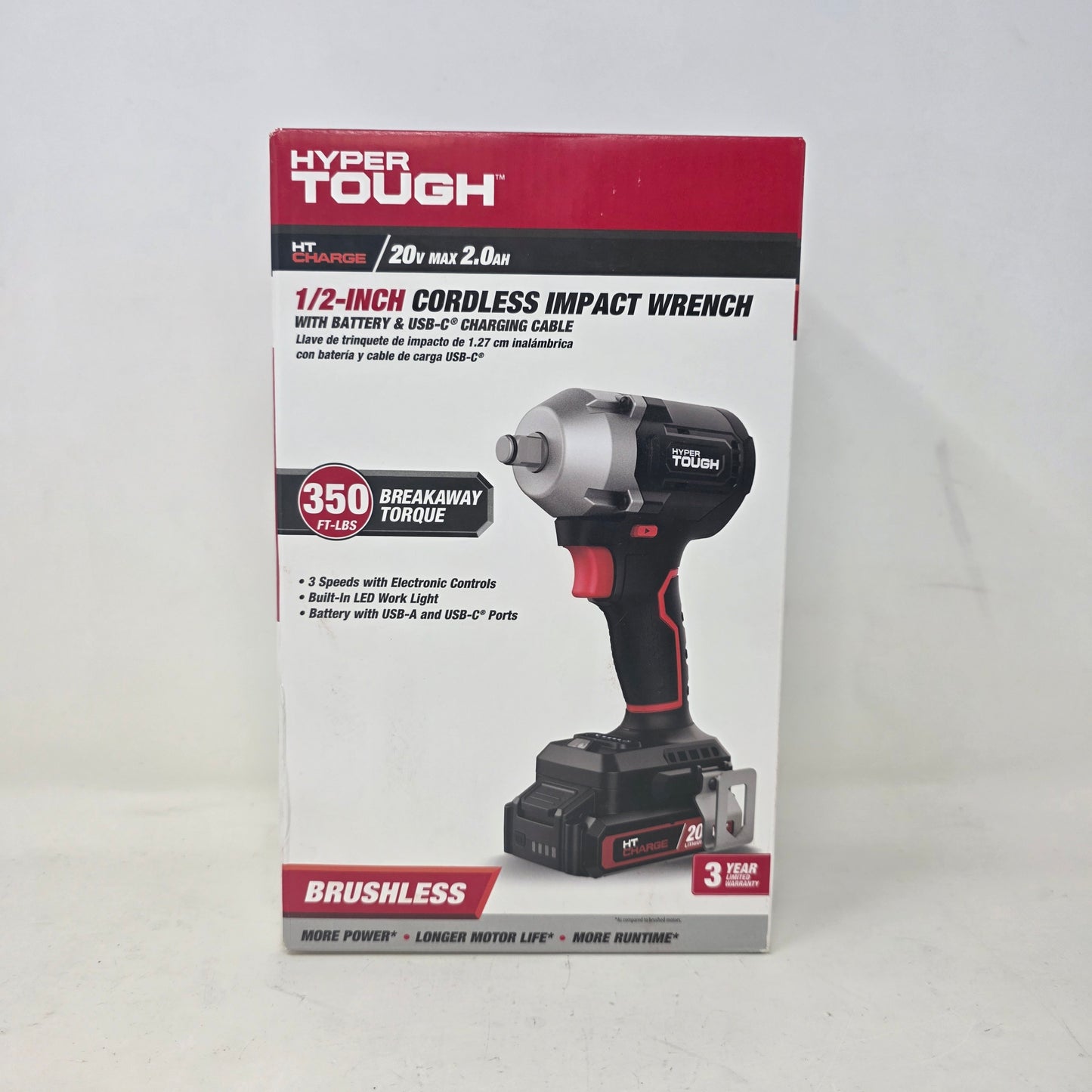 New Hyper Tough 6081 20V MAX 1/2 CORDLESS IMPACT WRENCH