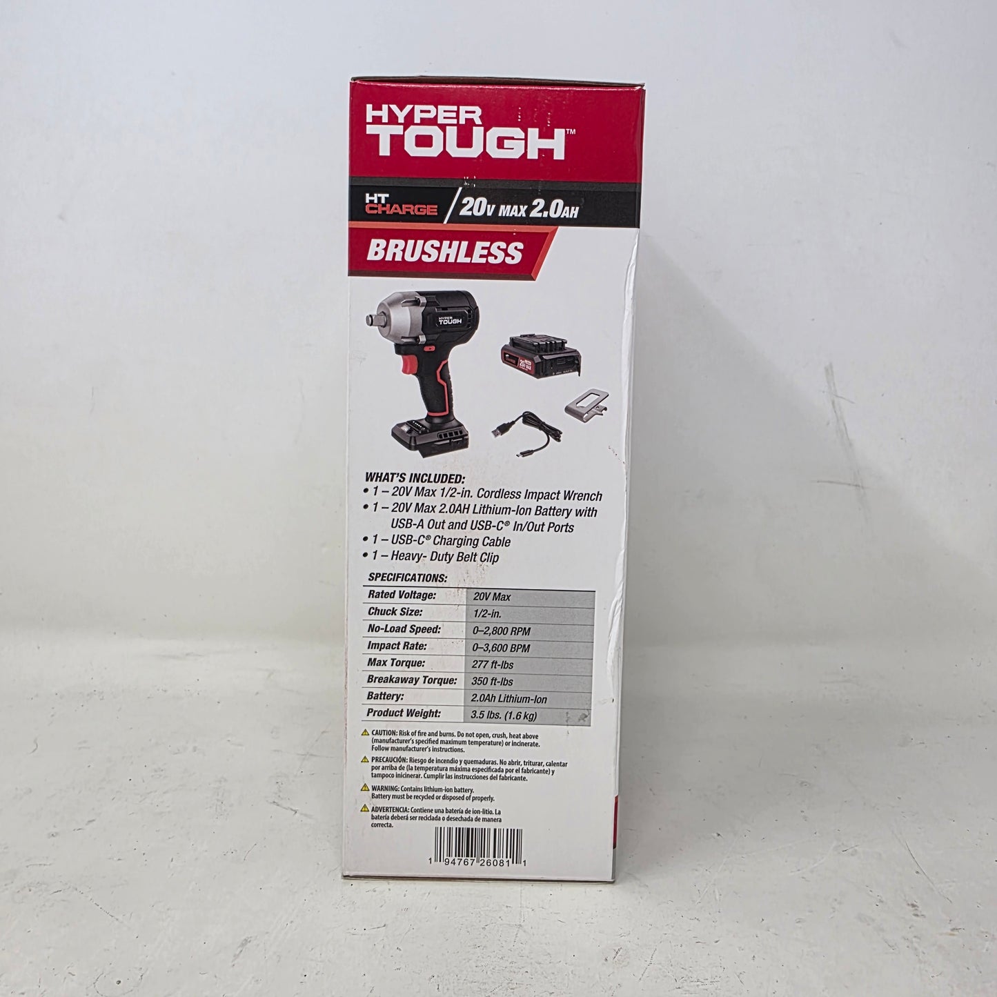 New Hyper Tough 6081 20V MAX 1/2 CORDLESS IMPACT WRENCH