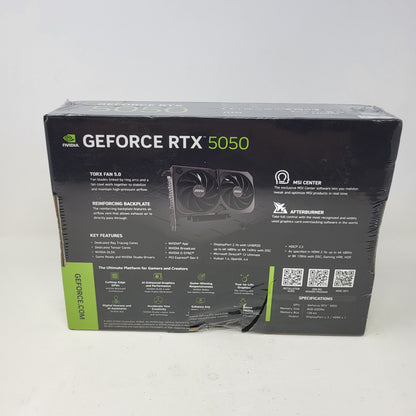 New MSI GeForce RTX 5050 SHADOW 2X OC 8GB GDDR6 Graphics Card 912-V538-018