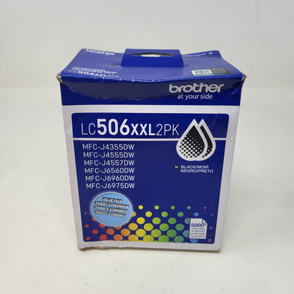 New Brother LC506XXL Black Ink Cartridge 2-Pack Super High XXL Yield