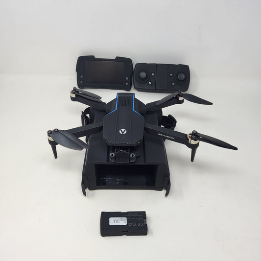 Vivitar SkyVision Folding Drone 4K Camera Kit w/ Monitor Display Controller Blac