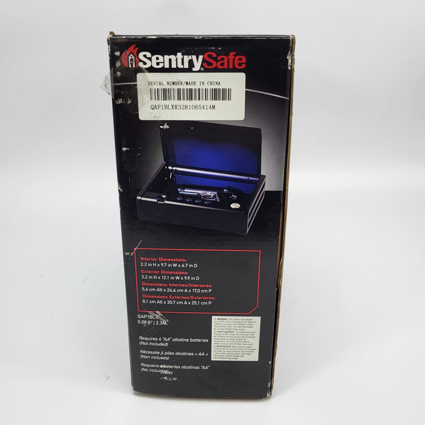 New SentrySafe QAP1BLX Quick Access Biometric Safe Fingerprint Lock P63656