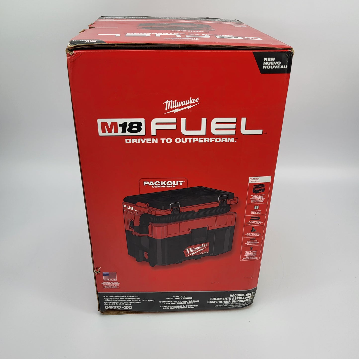 New Milwaukee 0970-20 M18 18V Vacuum Cleaner 2.5 G BlackRed