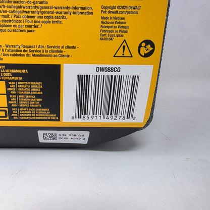 New DeWalt DW0088CG 4V  Cross Line Laser Green