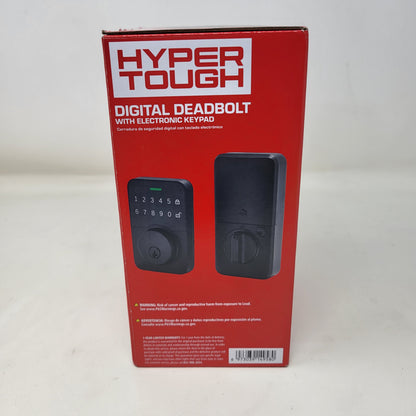 New Hyper Tough 9619112 Aluminum Digital Deadbolt w/ Electric Keypad Black