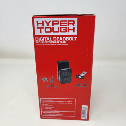 New Hyper Tough 9619112 Aluminum Digital Deadbolt w/ Electric Keypad Black