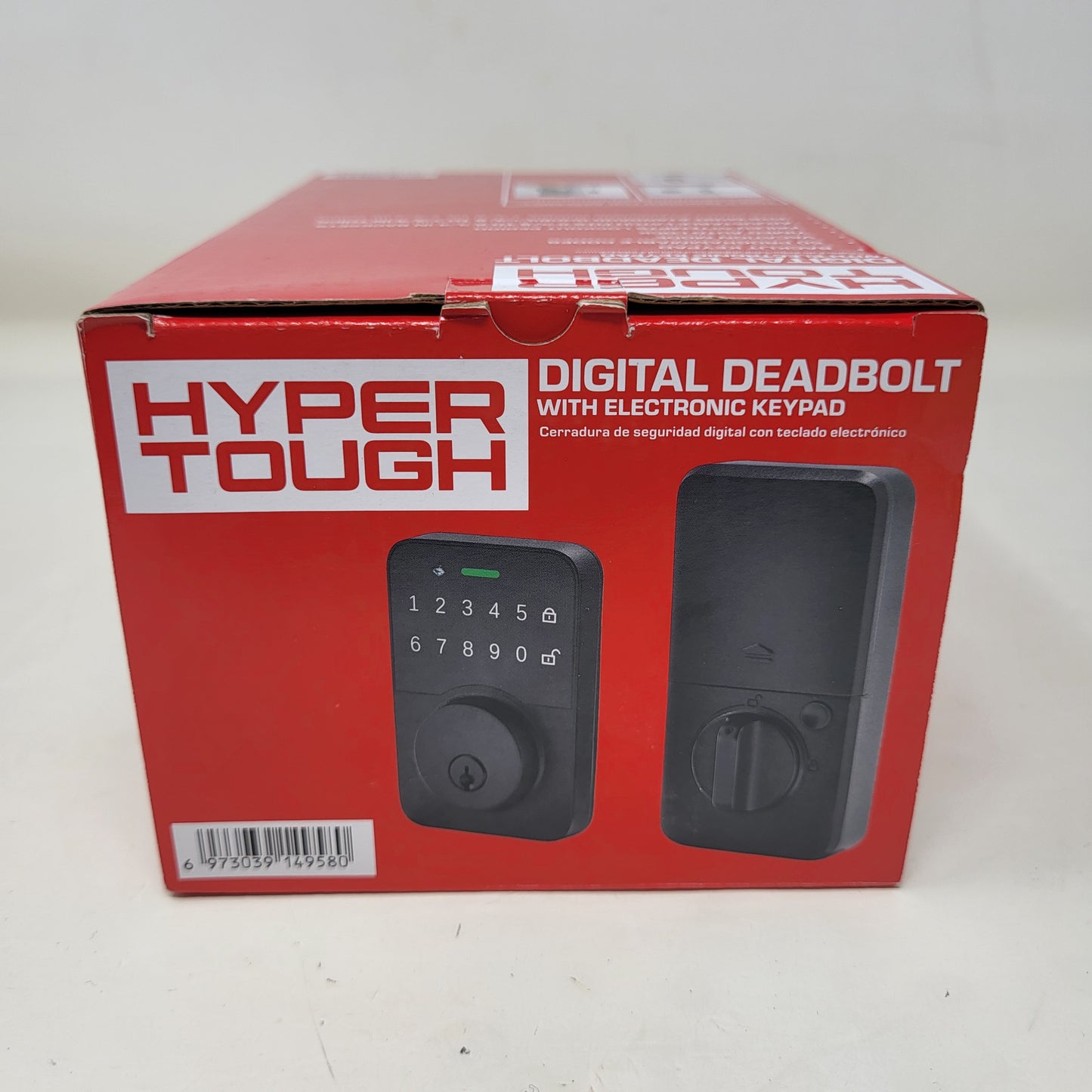New Hyper Tough 9619112 Aluminum Digital Deadbolt w/ Electric Keypad Black