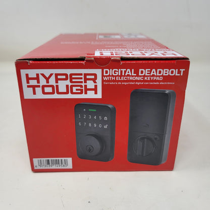 New Hyper Tough 9619112 Aluminum Digital Deadbolt w/ Electric Keypad Black