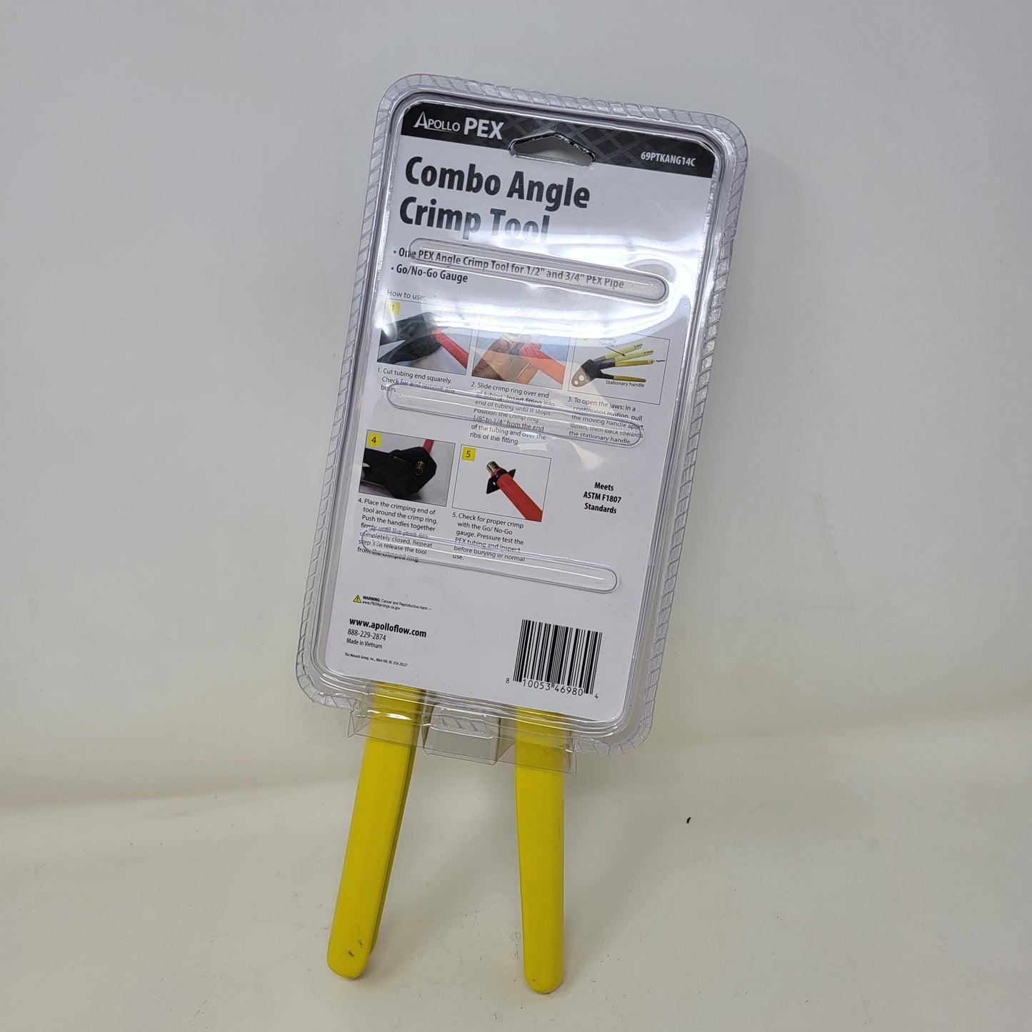 New Apollo Pex 69PTKANG14C 1/2 in-3/4 in Copper Crimp Ring Combo Angle Tool