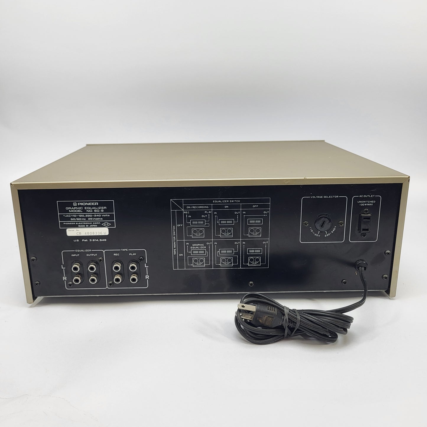Pioneer SG-9 Graphic Equalizer AC110-120 220-240V 50/60HZ 25W