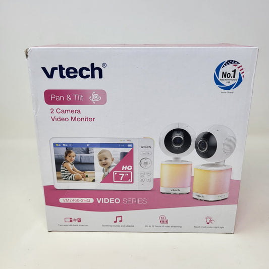 New VTech 2 Camera 7 Digital Video Baby Monitor VM7468-2HQ