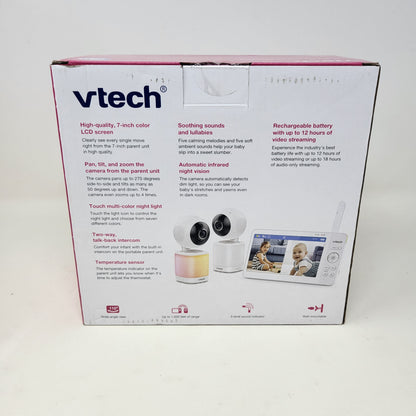New VTech 2 Camera 7 Digital Video Baby Monitor VM7468-2HQ