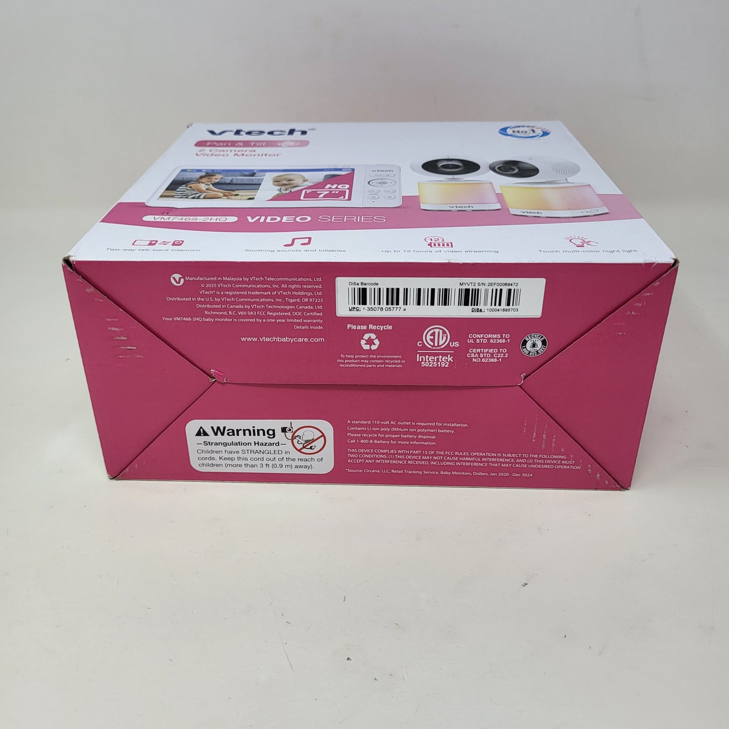 New VTech 2 Camera 7 Digital Video Baby Monitor VM7468-2HQ