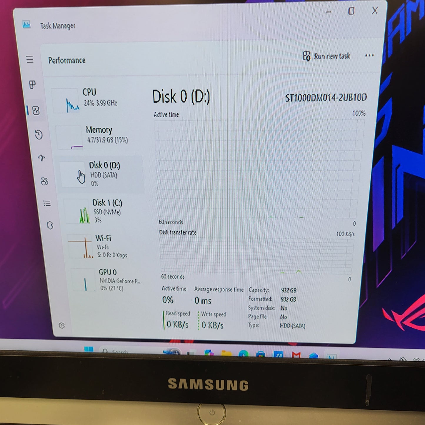 ASUS  Custom PC Ryzen 5 3600X 4.0GHz 32GB RAM 1TB HDD Nvidia GeForce RTX 3050