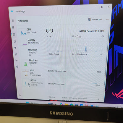 ASUS  Custom PC Ryzen 5 3600X 4.0GHz 32GB RAM 1TB HDD Nvidia GeForce RTX 3050
