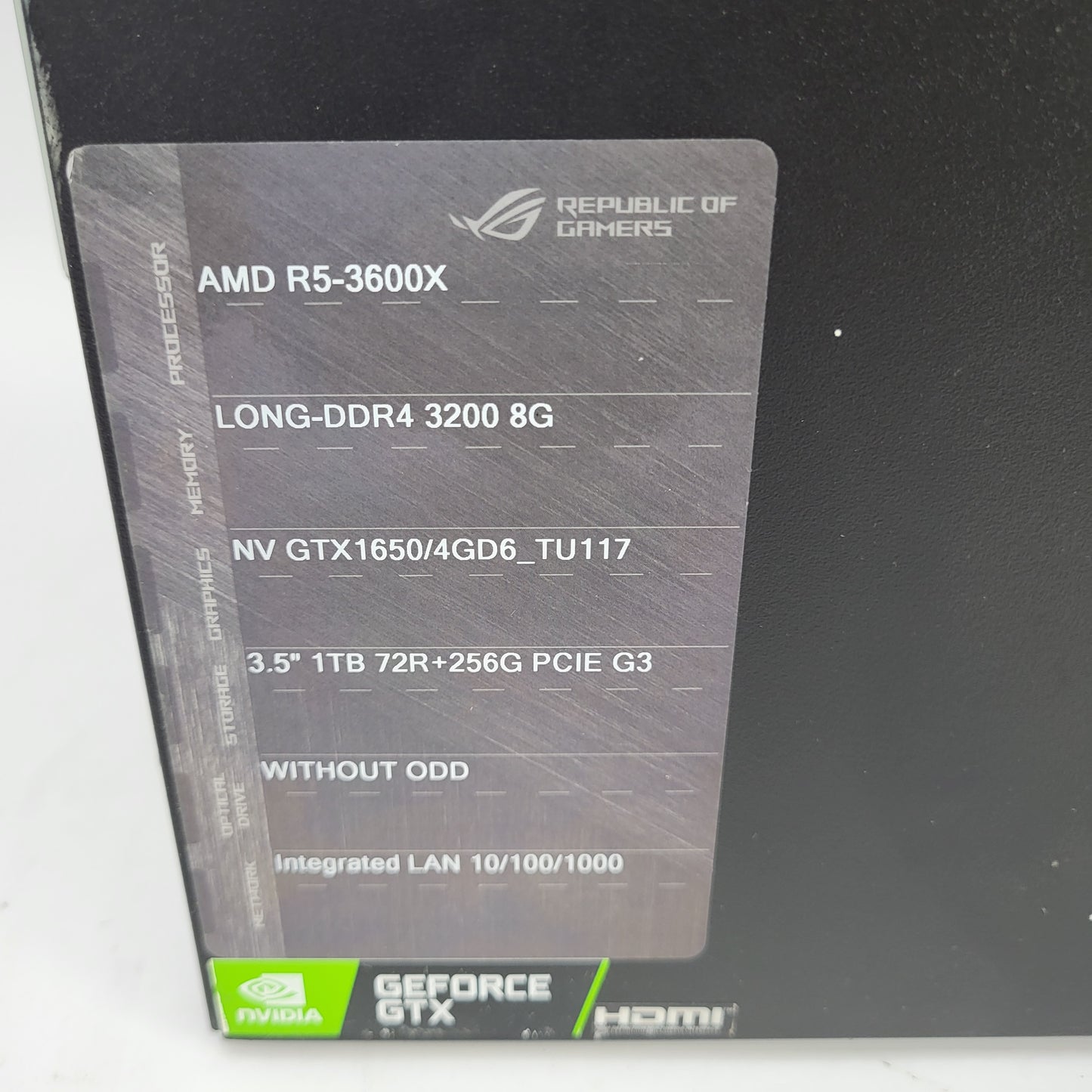 ASUS  Custom PC Ryzen 5 3600X 4.0GHz 32GB RAM 1TB HDD Nvidia GeForce RTX 3050