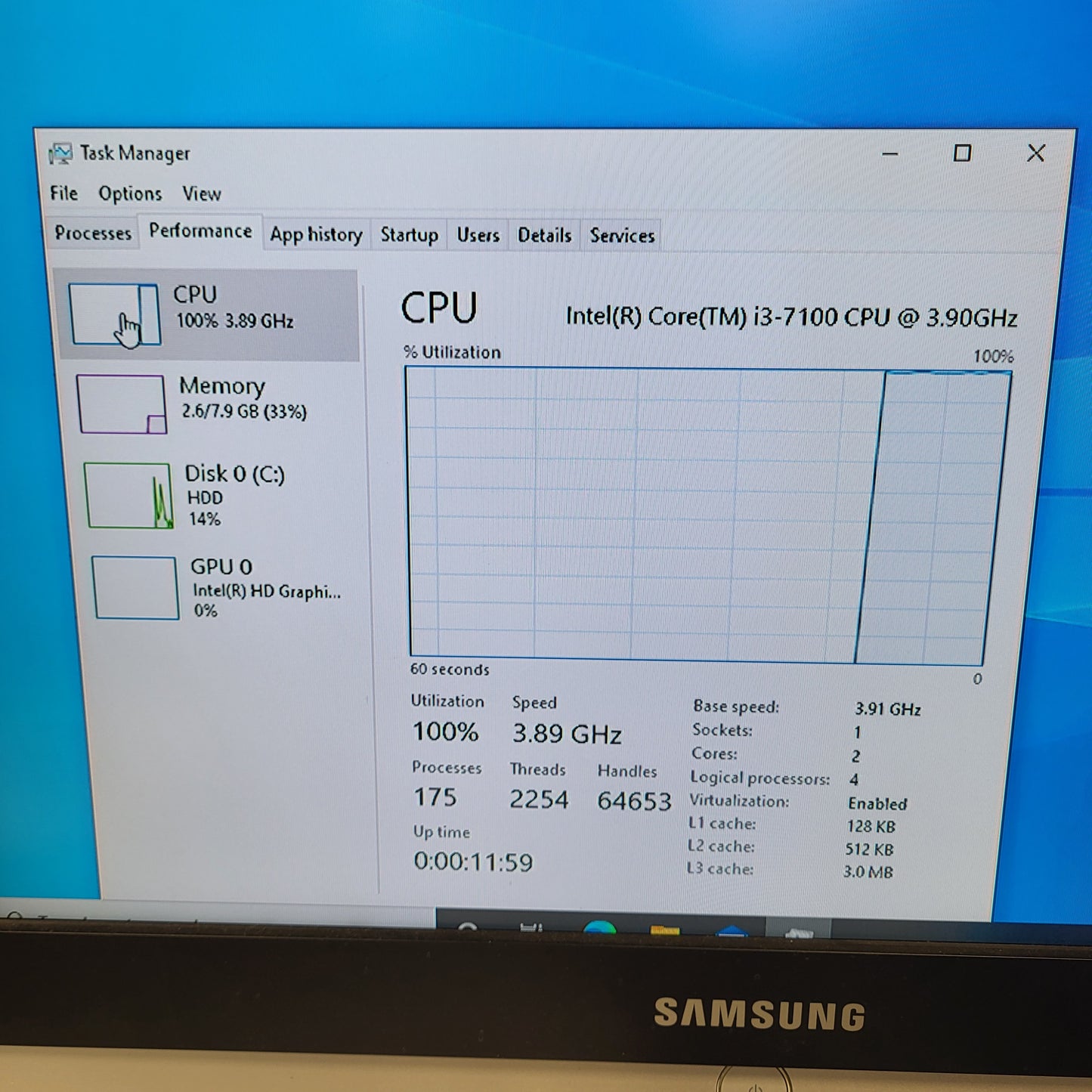 Dell Inspiron 3668 Core i3-7100 3.90GHz 8GB RAM 1TB HDD