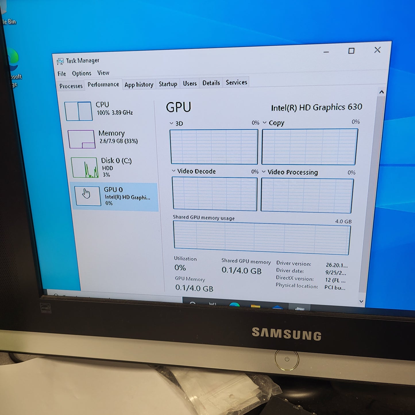 Dell Inspiron 3668 Core i3-7100 3.90GHz 8GB RAM 1TB HDD