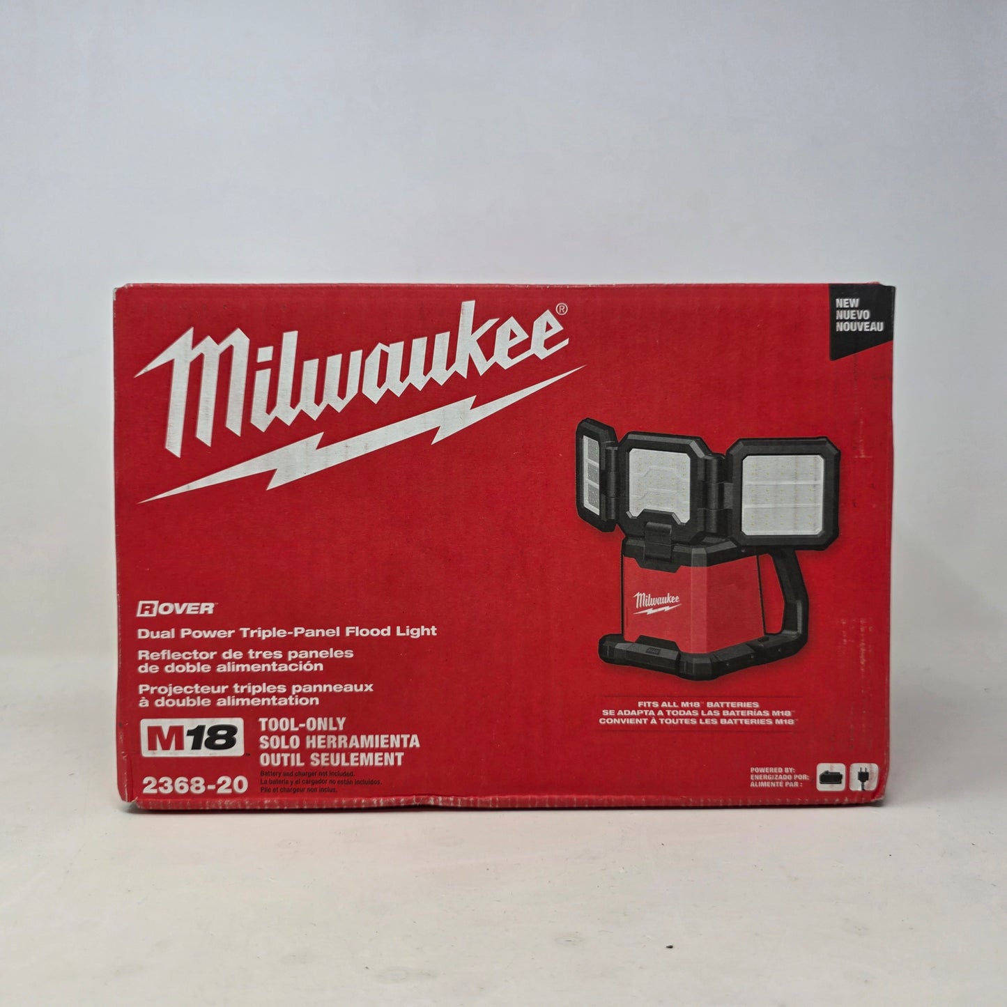 New Milwaukee 2368-20 M18  ROVER Dual Power Triple-Panel Flood & Area Light