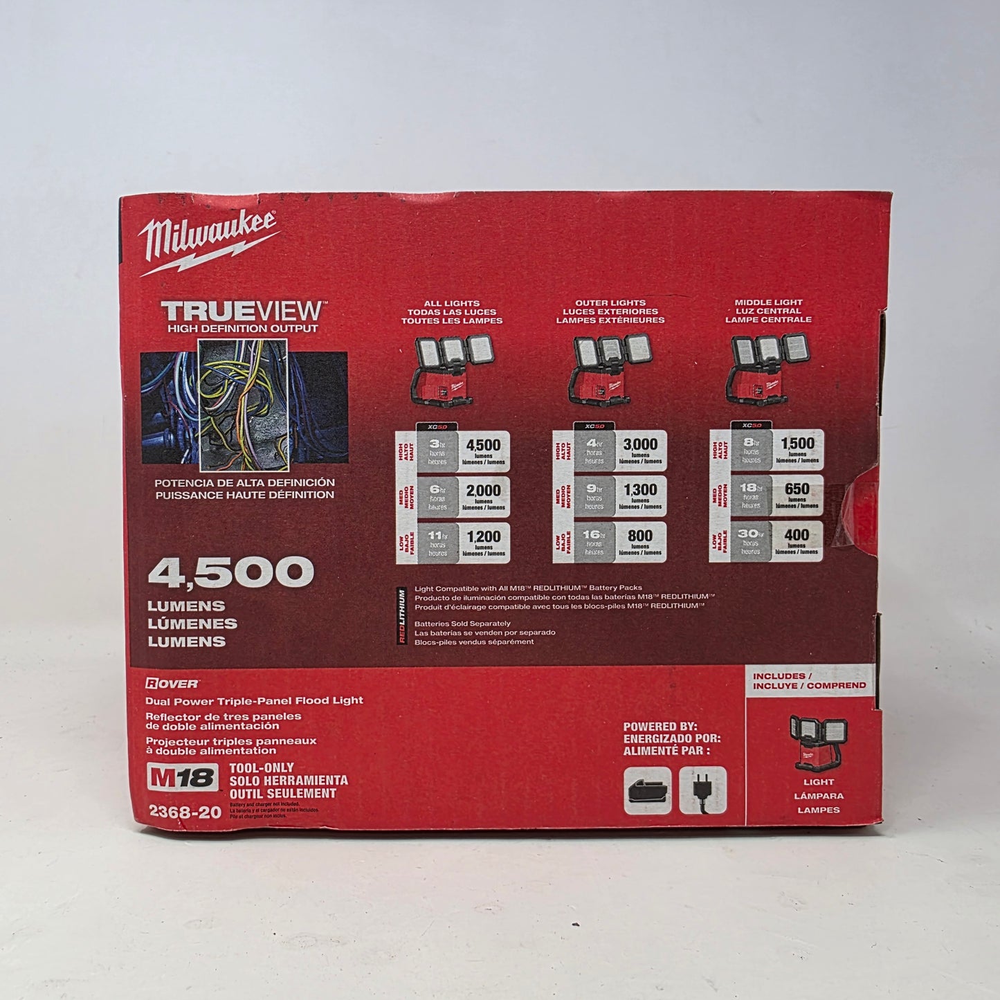 New Milwaukee 2368-20 M18  ROVER Dual Power Triple-Panel Flood & Area Light