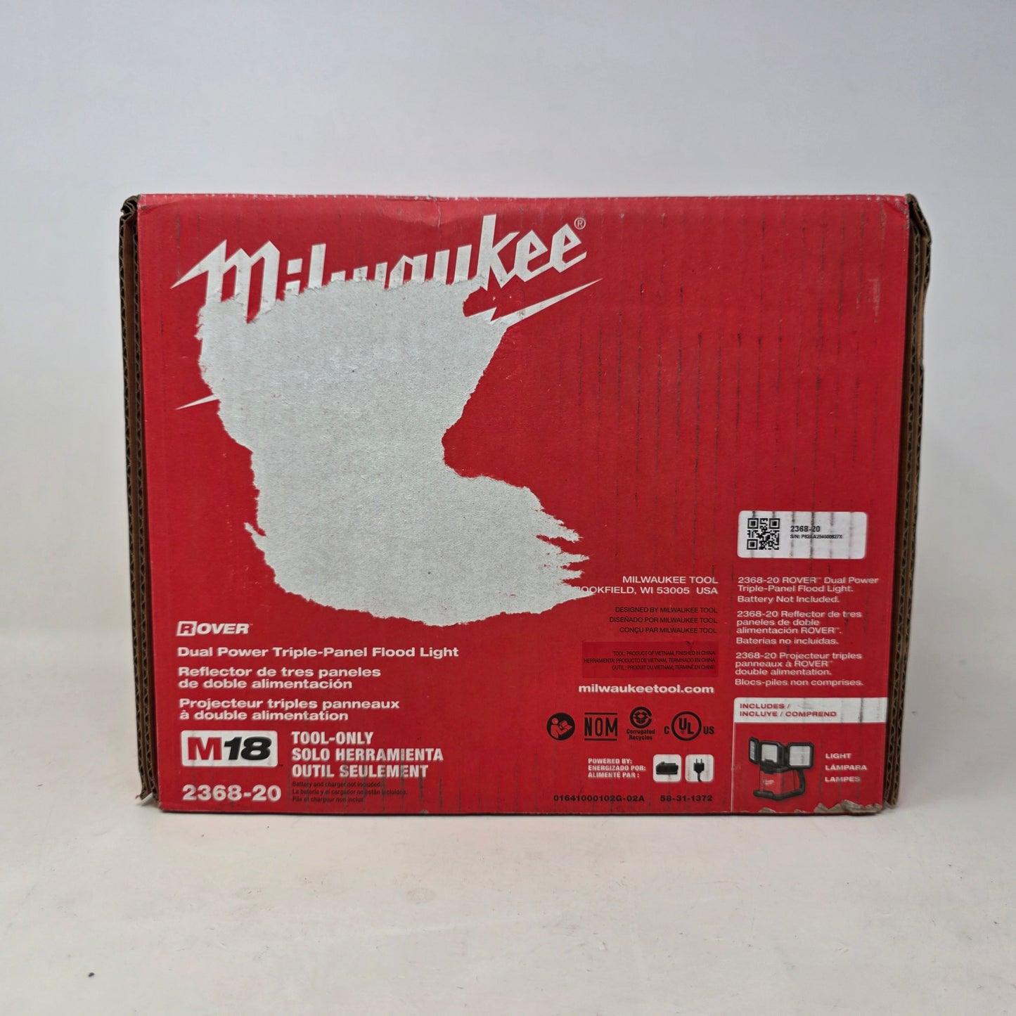New Milwaukee 2368-20 M18  ROVER Dual Power Triple-Panel Flood & Area Light