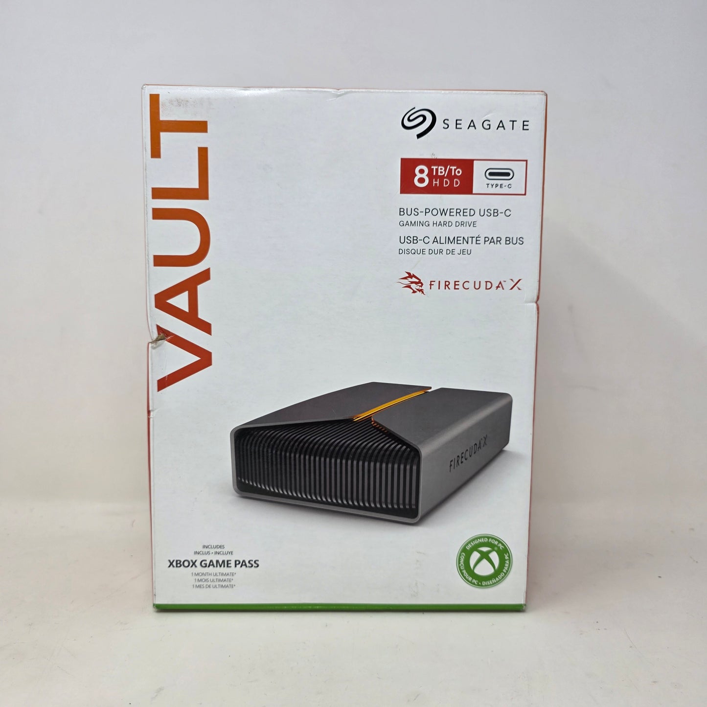 New Seagate External Gaming Hard RGB FireCuda X Vault 8TB USB Type-C HDD SRD0BP1