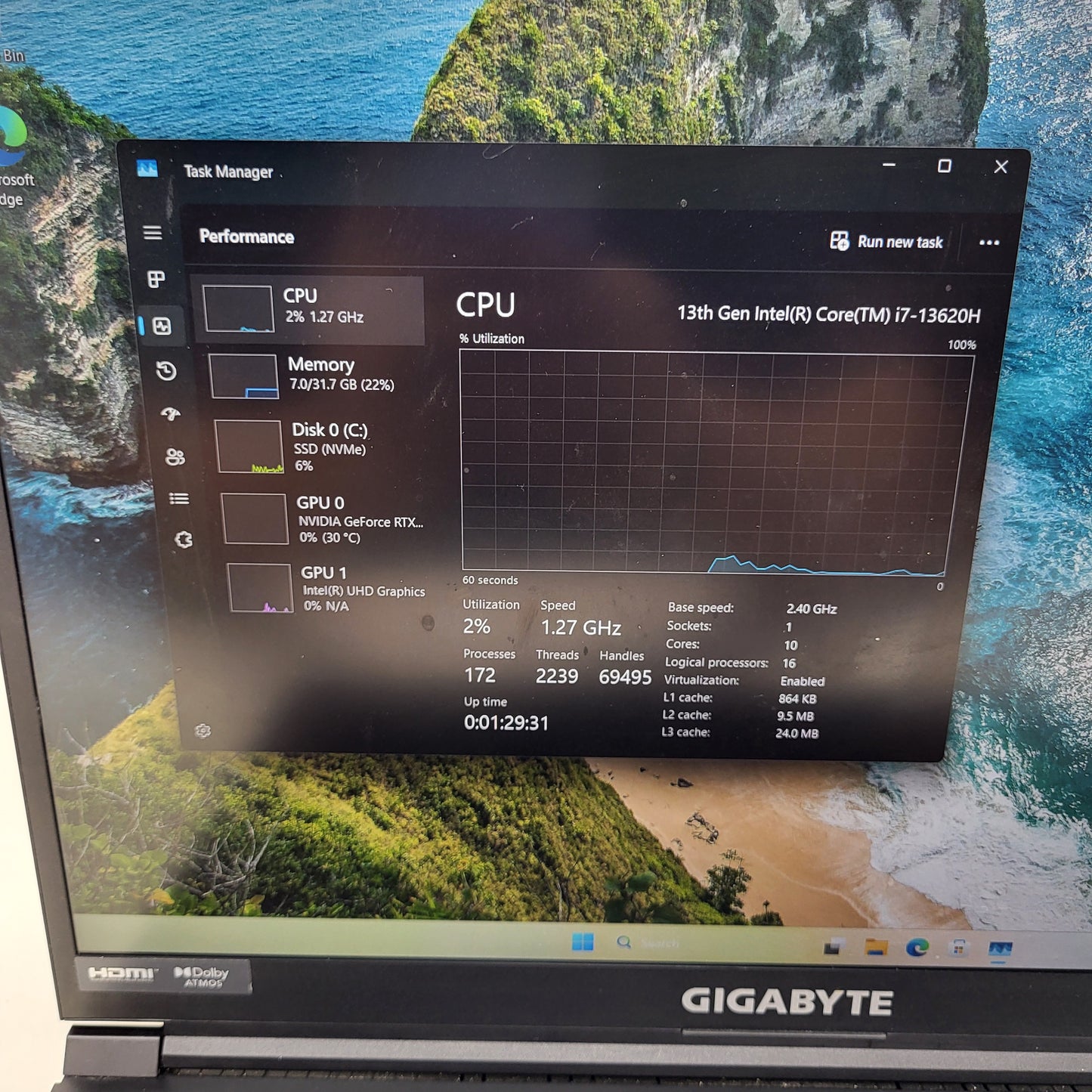 Gigabyte G6 KF IEJEASC8 16" i7-13620H 2.4GHz 32GB RAM 1TB SSD GeForce RTX 4060
