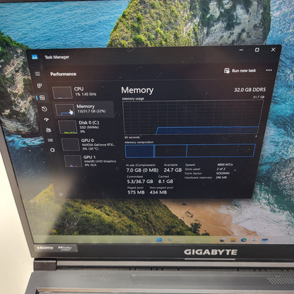 Gigabyte G6 KF IEJEASC8 16" i7-13620H 2.4GHz 32GB RAM 1TB SSD GeForce RTX 4060