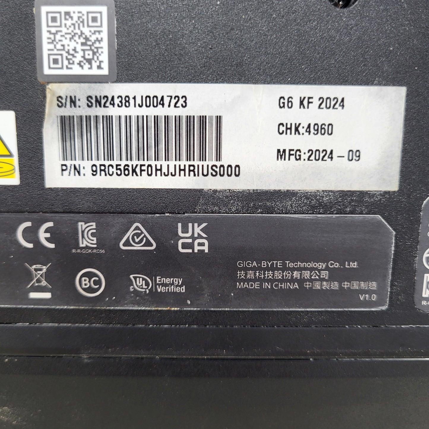 Gigabyte G6 KF IEJEASC8 16" i7-13620H 2.4GHz 32GB RAM 1TB SSD GeForce RTX 4060