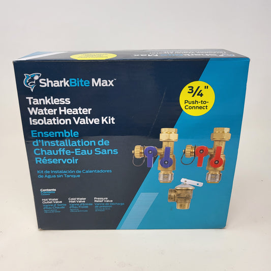 New SharkBite Max 3/4" Tankless Water Heater Isolation Valve Kit