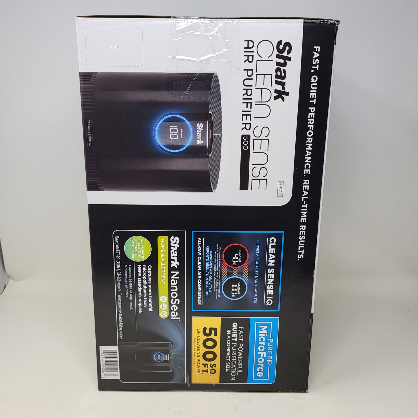 New Shark Air Purifier Nano Seal HEPA CleanSense IQ Odor Lock 500 HP100 Charcoal