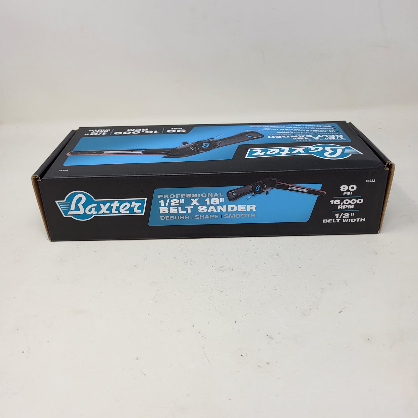 New Baxter 1/2" x 18" Professional Belt Air Sander Pneumatic 16000 RPM 64932